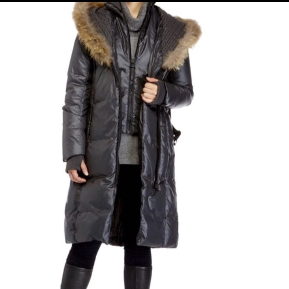 Atelier Noir By Rudsak Winter Down Navy Coat Sz SM